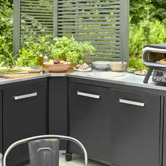 Adjustable height corner prep table Cozze modular kitchen