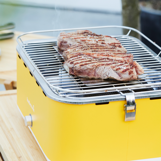 Sunshine Yellow Barbecook Carlo BBQ for garden and picnic