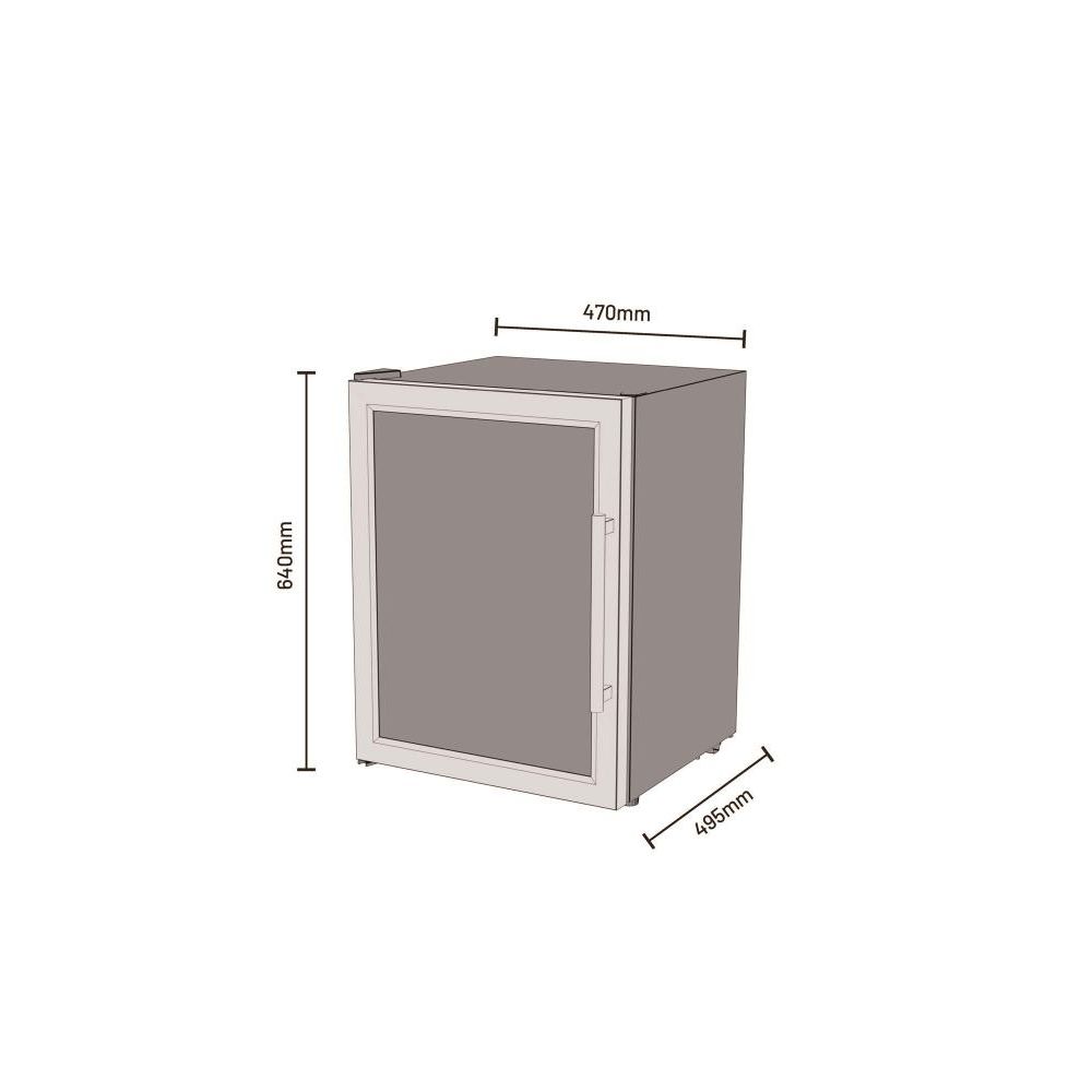 Cozze Fridge W/Steel Frame And Glass Front 60 Litres Outdoor Kitchen