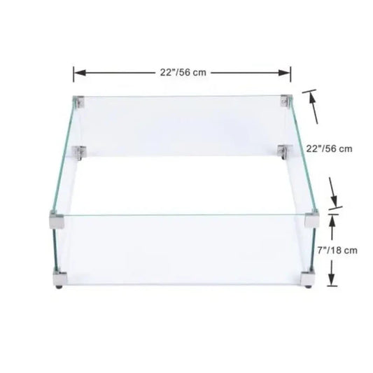 Elementi Fire Square Wind Screen - Large