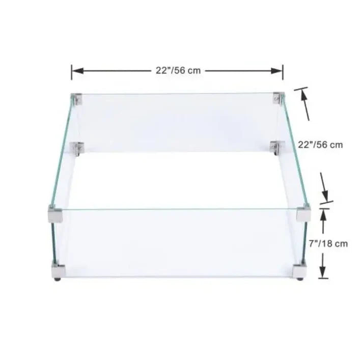 Elementi Fire Square Wind Screen Table
