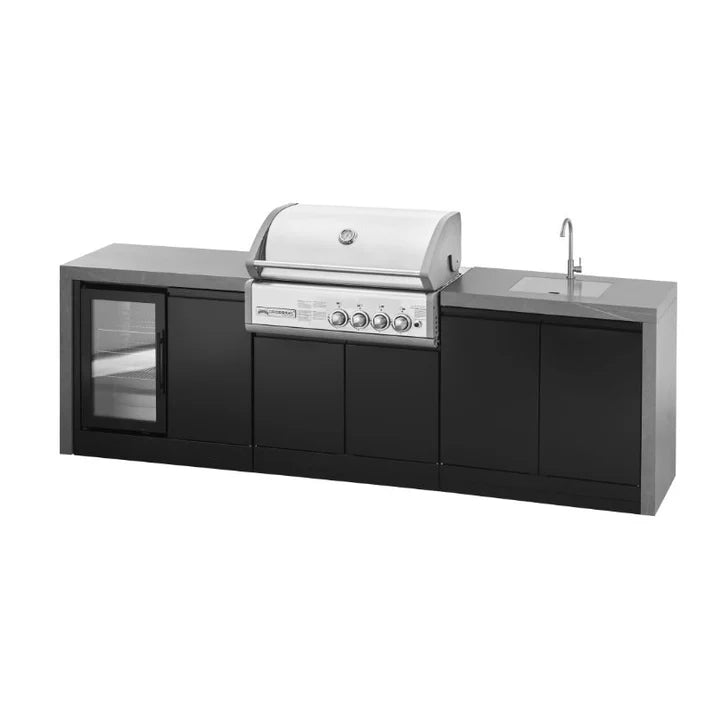 GrandPro 284 Crossray Outdoor Kitchen with Fridge & Sink Waterfall...