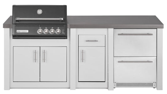 Grandpro Alu White outdoor kitchen with Crossray Black BBQ