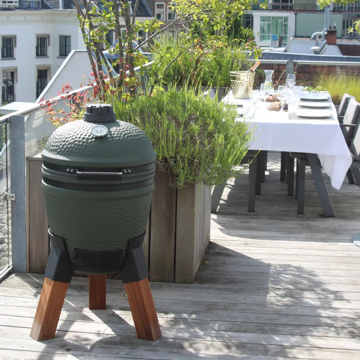 Moddern Kamado BBQ with Pedestal – Wood Base, Ceramic Grill