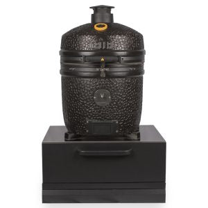 GRLLR Connect Kamado Low Unit integrated into modular outdoor kitchen in anthracite