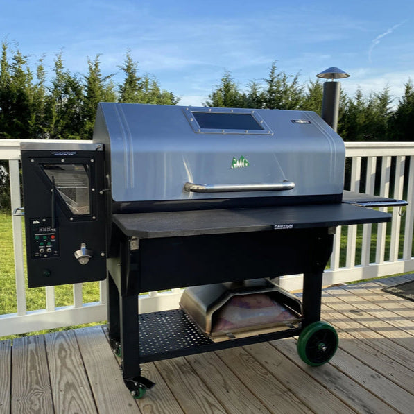 Green Mountain Grill Peak Prime WIFI Stainless Steel - on outside deck
