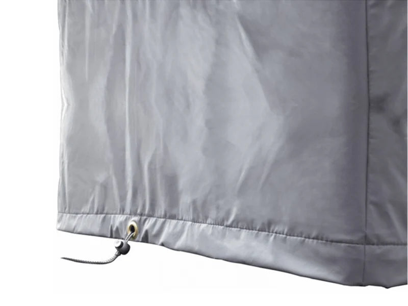 conmoto TICINO outdoor kitchen protective cover in grey, UV-stabilized and waterproof for modular kitchen modules