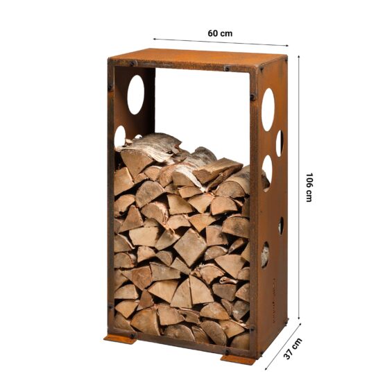 GrillSymbol WoodStock M Corten Steel Firewood Rack Storage