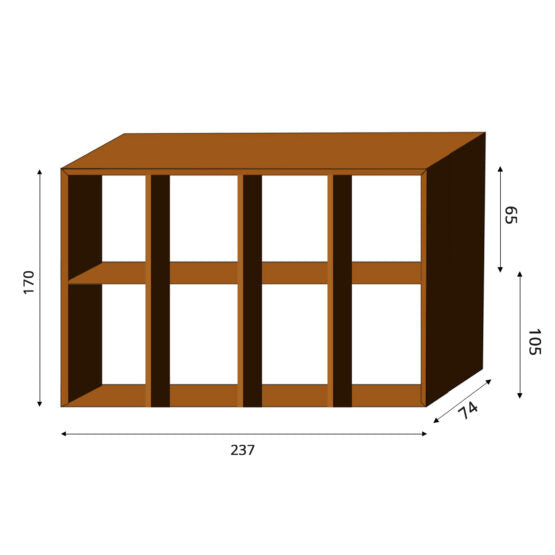 GrillSymbol Corten Steel WALL Firewood Storage