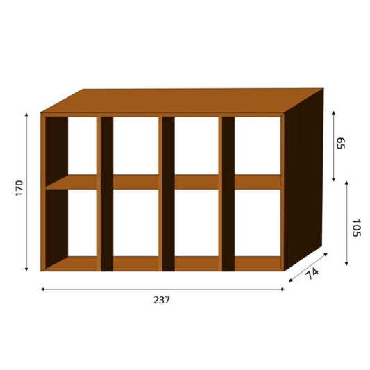 GrillSymbol Corten Steel WALL-XL Firewood Rack – Outdoor Storage UK