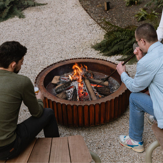 Wünder The Ring Bundle – Corten Steel Fire Bowl with The Bow Bench