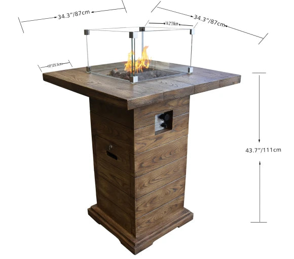 Elementi Rova Bar Table Fire Pit