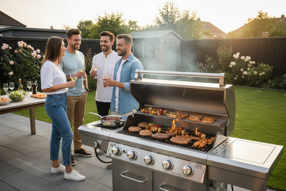 Premium BBQs, kamado and plancha grills in a UK garden setting