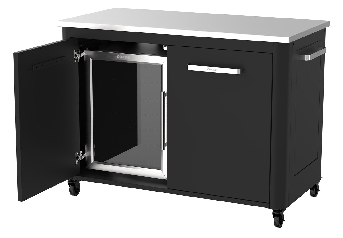 Cozze Fridge W/Steel Frame And Glass Front 60 Litres