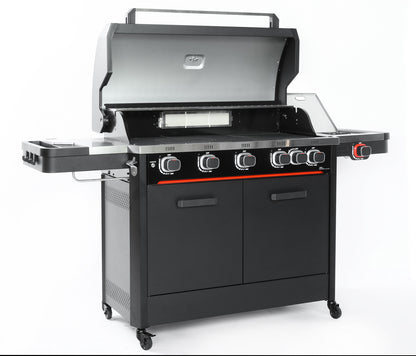 Atom Grills Byron 5 Burner Gas BBQ with Side Burner & FREE BBQ Cover