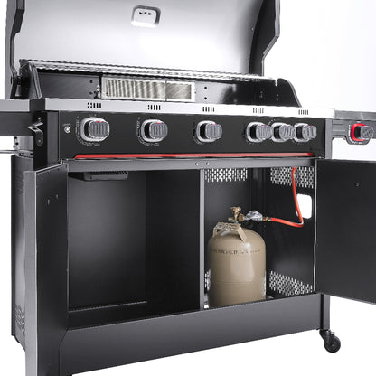 Atom Grills Byron 5 Burner Gas BBQ with Side Burner & FREE BBQ Cover