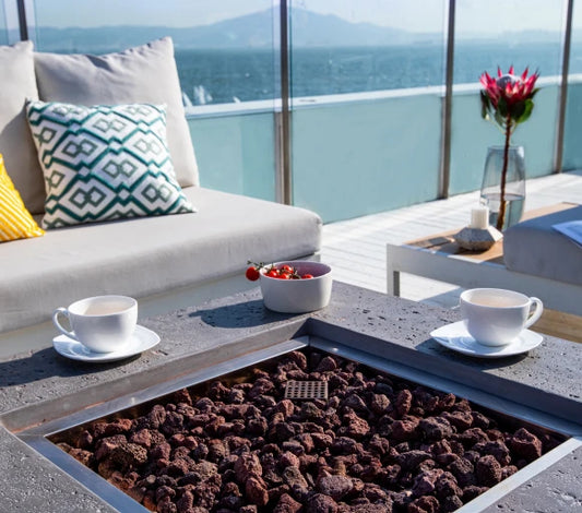 Elementi Manhattan Gas Fire Pit Table – Light Grey