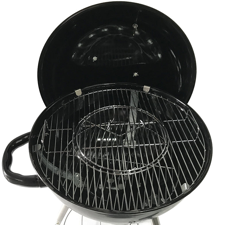 Halmo Kettle  barbecue grill with open lid on a white background