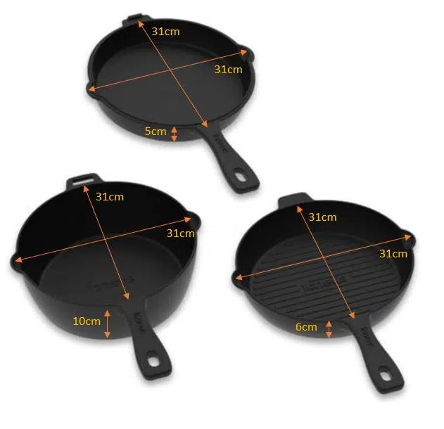 Igneus 3-Part Cast Iron Pan Set