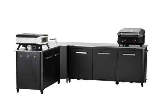 Cozze® Outdoor Kitchen 180 – Stainless Steel Countertop with 3-Door Storage