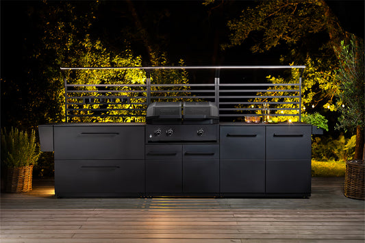 Cozze Elements back panel grid with hooks for utensils