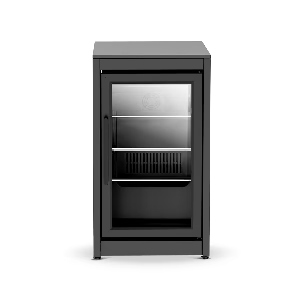 Modular fridge cabinet with adjustable feet for patio kitchen