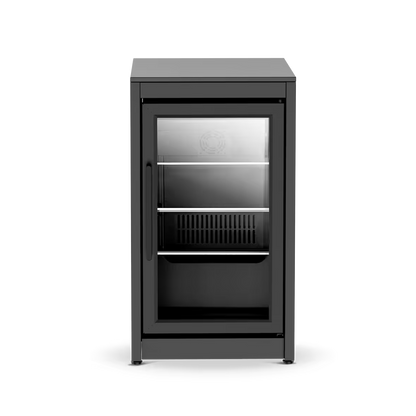 Modular fridge cabinet with adjustable feet for patio kitchen