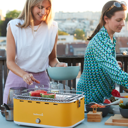 Portable charcoal tabletop grill for outdoor cooking