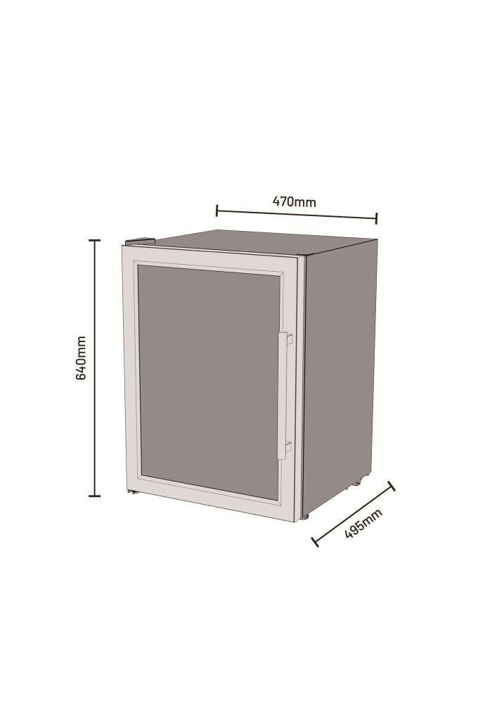 Cozze Fridge W/Steel Frame And Glass Front 60 Litres