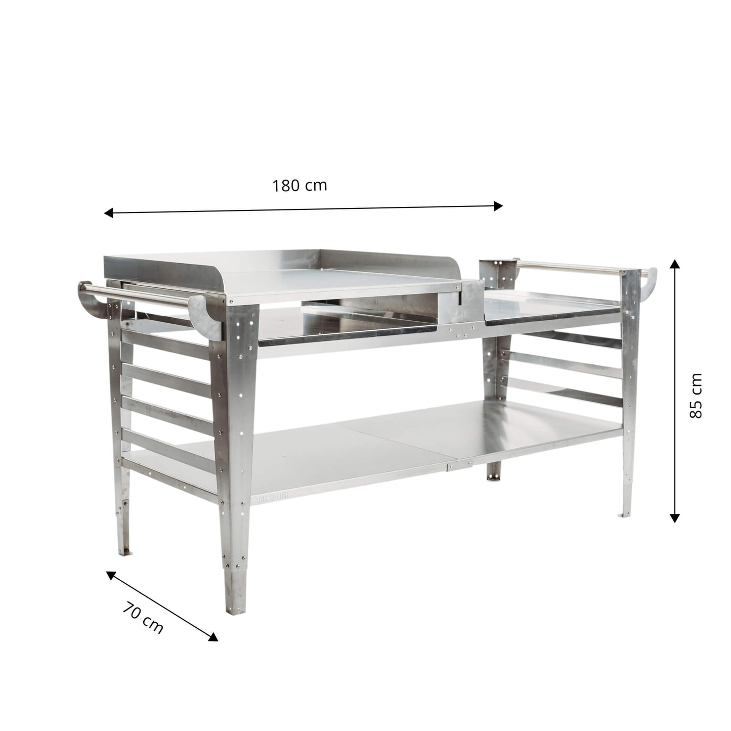 GrillSymbol stainless steel Side Table  for Pizza Oven Baso-Inox-XL