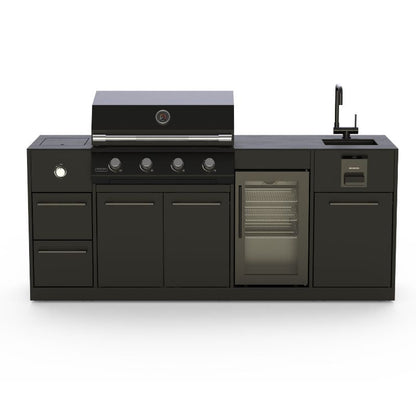 Brabura Lite Maxi 4 all-in-one outdoor kitchen with BBQ and fridge