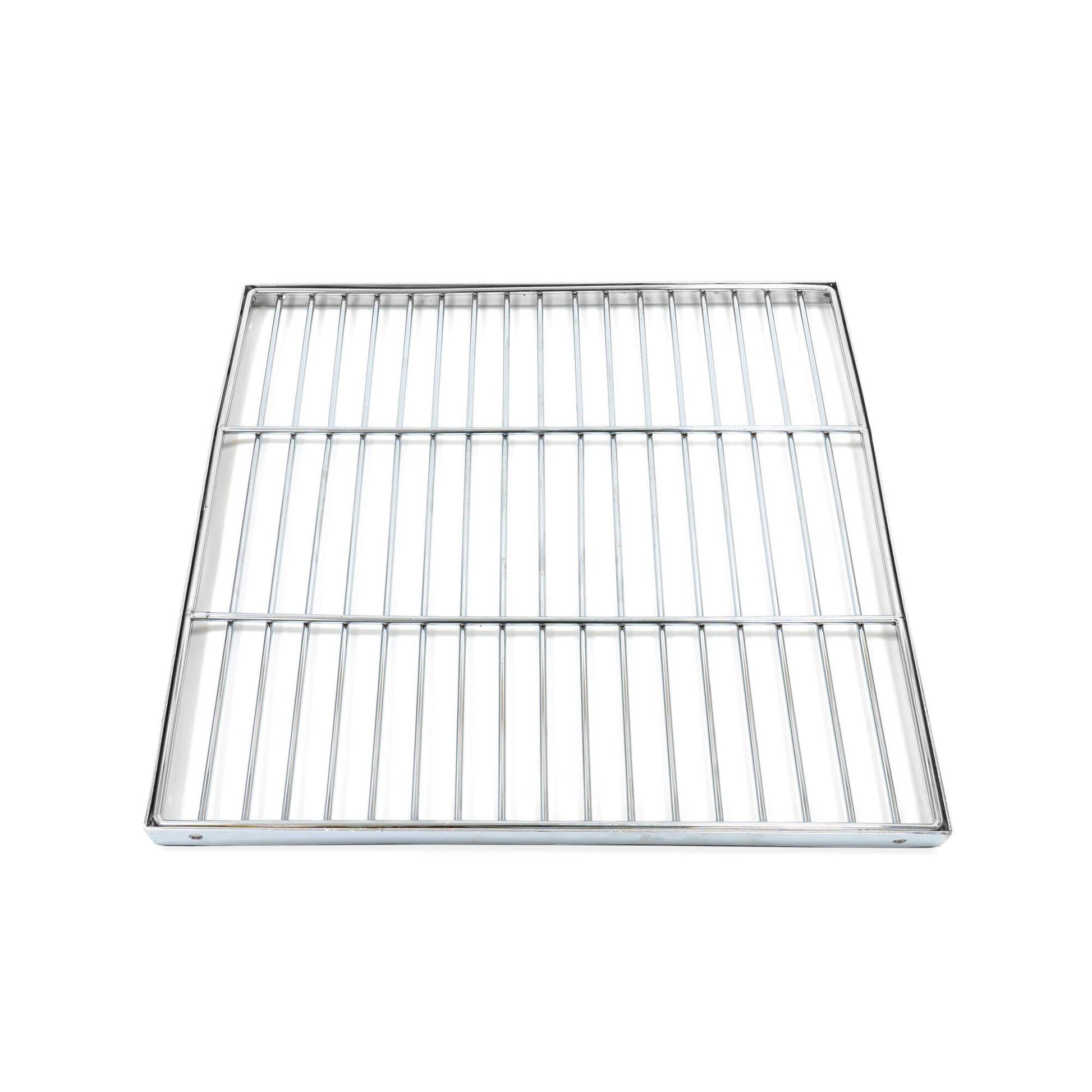 Metal cooling rack on a white background