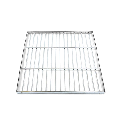 Metal cooling rack on a white background
