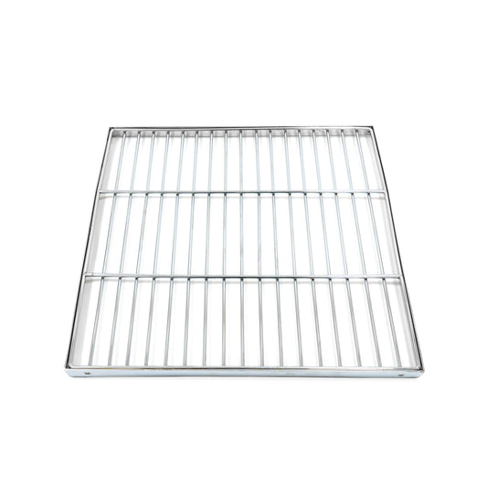 Metal cooling rack on a white background