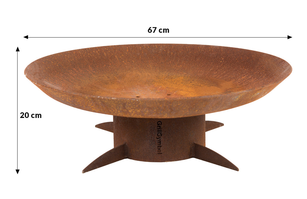 GrillSymbol Corten Steel Fire Pit Chiaro 67 cm