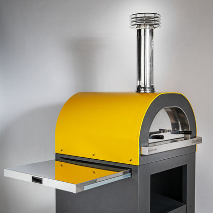 Clementi Gold 80x60 wood fired pizza oven outdoor garden 4 pizza capacity with stand