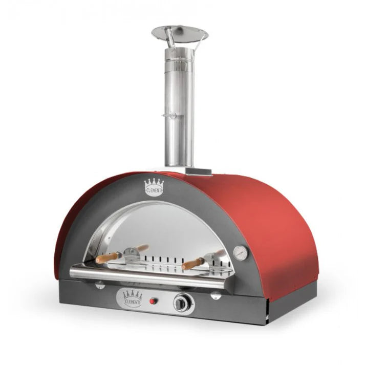 Clementi Original Dual Fuel 100x80 pizza oven in garden setting