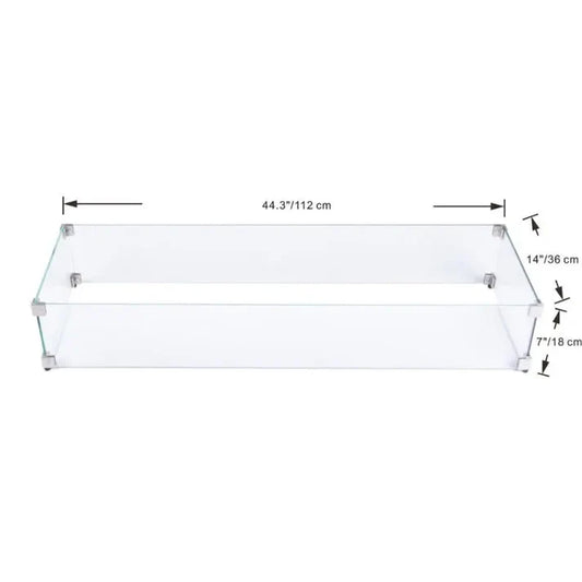 Elementi Fire Rectangular Wind Screen - Large