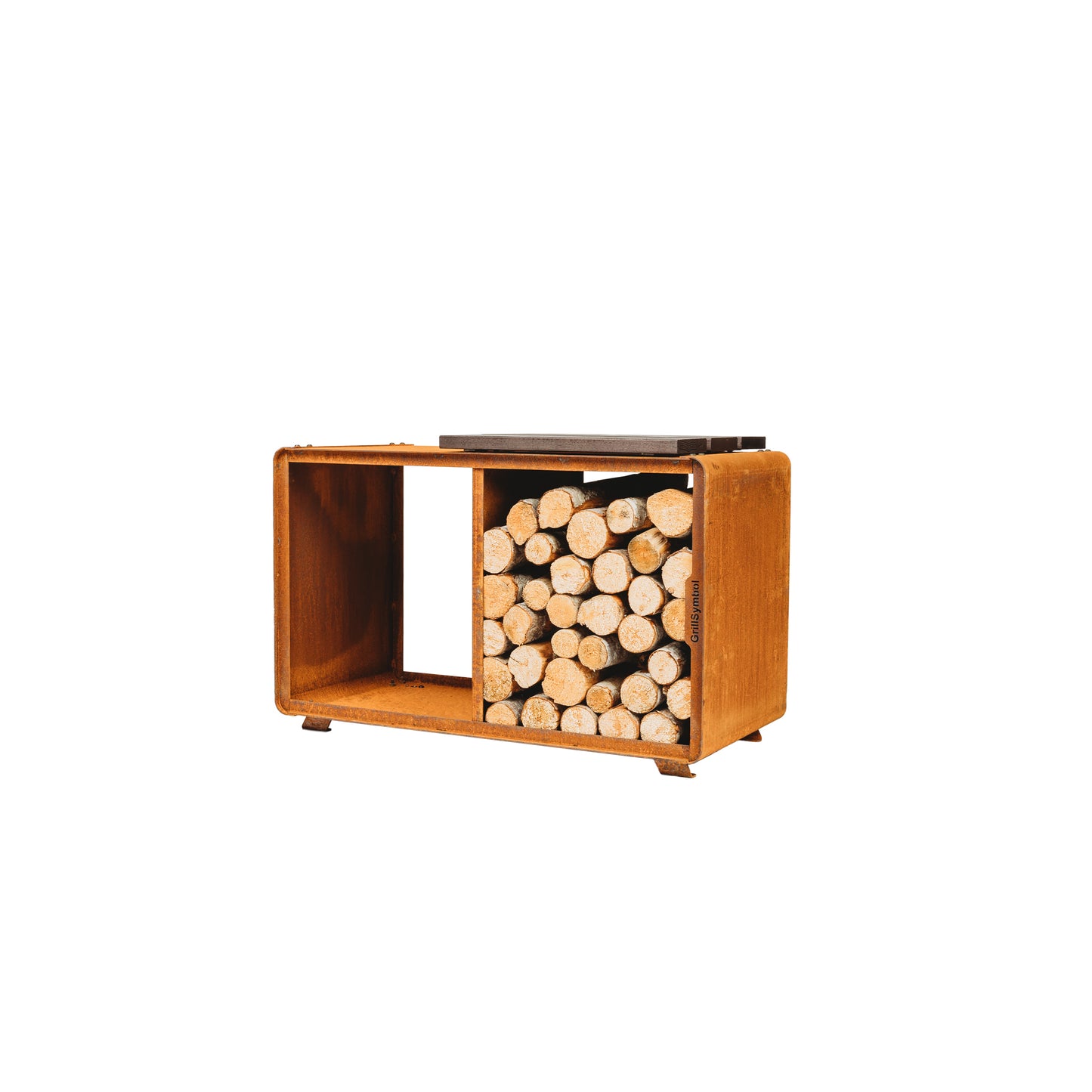 GrillSymbol Corten Steel Firewood Rack Enzo Rack-M (size 74 x 43 x 37 cm)