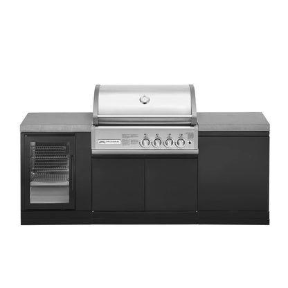 GrandPro 215 Crossray Grill 4B Outdoor Kitchen with Fridge