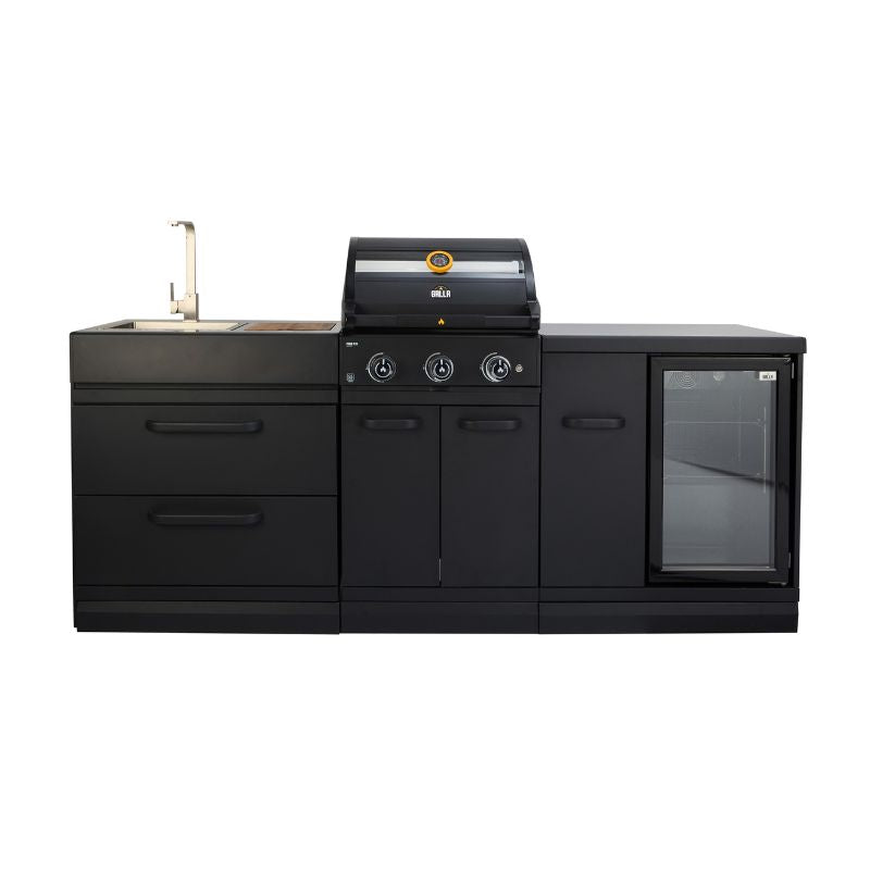 GRLLR G3S 3 burner outdoor kitchen with fridge and sink complete modular garden setup
