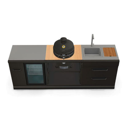 GRLLR Outdoor Kitchen - Ember Classic 18 inch Kamado, Fridge & Sink