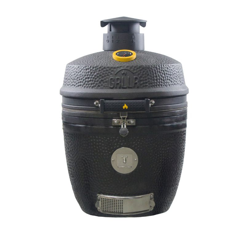 GRLLR Ember Classic 18 Inch Kamado grill with dual-zone firebox and stainless steel grate