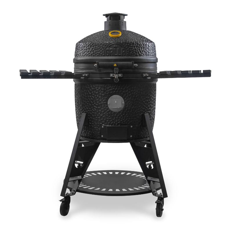 Spring-assisted lid on GRLLR Ember Classic Kamado for effortless opening