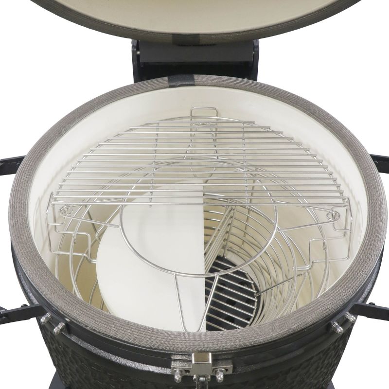 Handcrafted ceramic body of GRLLR Ember Classic 22" Kamado for heat retention
