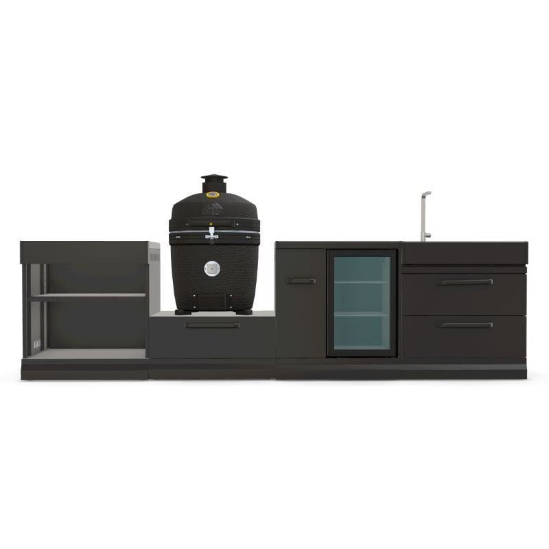GRLLR Ember Pro 22 Inch Kamado outdoor kitchen with fridge sink and prep units UK
