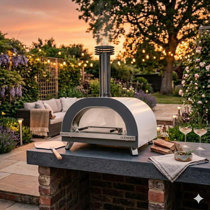 Clementi Gold 100x80 dual fuel pizza oven outdoor garden 5 pizza capacity