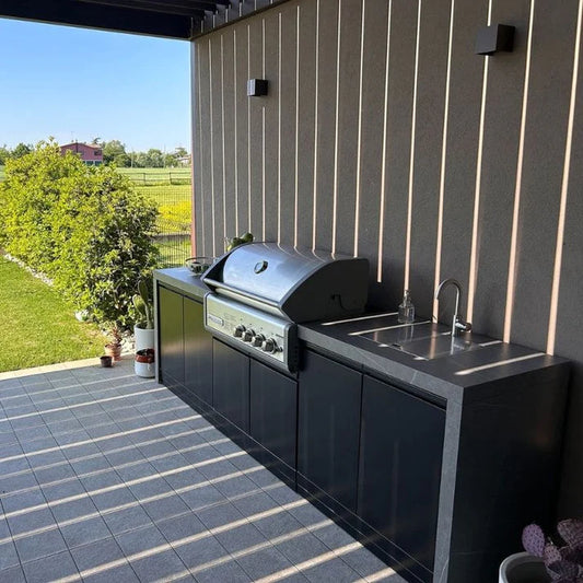 GrandPro 215 Crossray Grill 4B Outdoor Kitchen with Fridge
