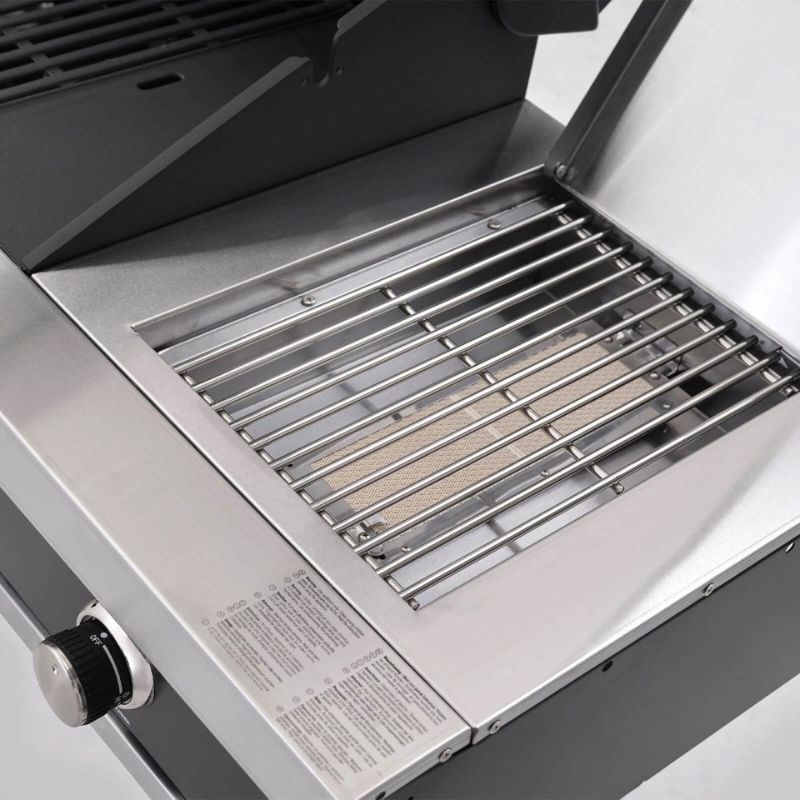 Premium G4 Plus built-in BBQ with four stainless steel burners and porcelain-coated cast iron grills