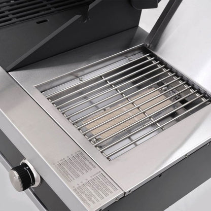 Premium G4 Plus built-in BBQ with four stainless steel burners and porcelain-coated cast iron grills